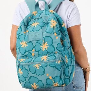 ALOHA Collection Teal and Orange Floral Backpack
